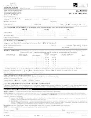 Medical Expense Insurance Claim Form