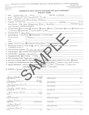 Residential Purchase and Sale Agreement
