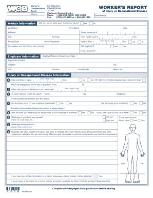 Worker's Report of Injury or Occupational Disease