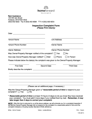 Inspection Complaint Form