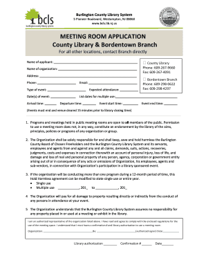 Burlington County Library System Meeting Room Application