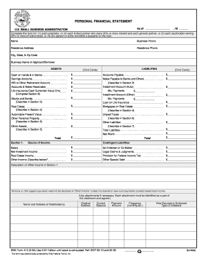 US Small Business Administration 504 Loan Program Supplemental Forms