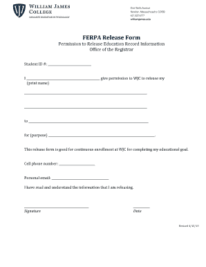 FERPA Release Form