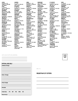 Louisiana Mail Voter Registration Form