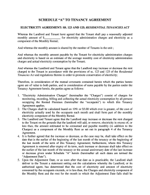Electricity Agreement for Residential Tenancy
