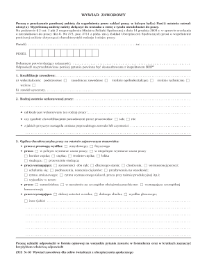 ZUS N-10 Occupational Interview Form