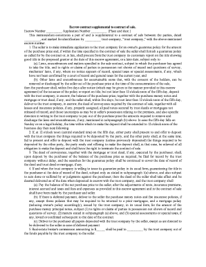 Escrow Contract Supplemental to Contract of Sale