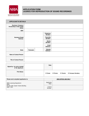 Licence for Reproduction of Sound Recordings