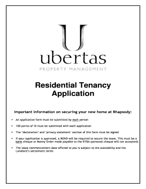 Residential Tenancy Application Form