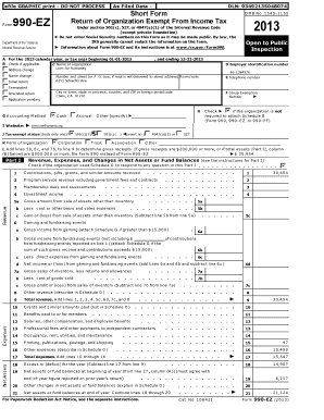 Form 990-EZ Return of Organization Exempt From Income Tax
