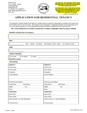 Residential Tenancy Application Form