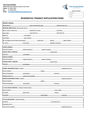Residential Tenancy Application Form