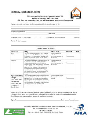 Tenancy Application Form