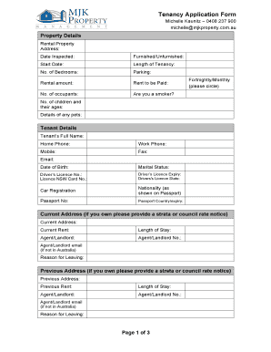 Tenancy Application Form