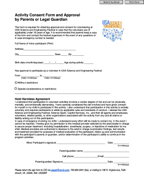 USA Science and Engineering Festival Volunteer Consent Form