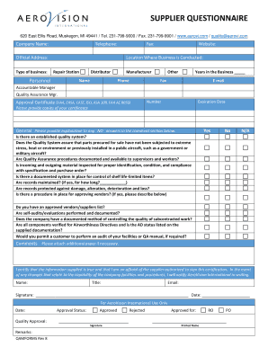 Supplier Questionnaire