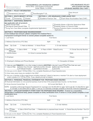 transamerica life insurance assignment