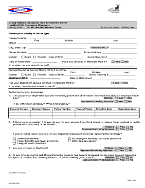 Group Retiree Insurance Plan Enrollment Form