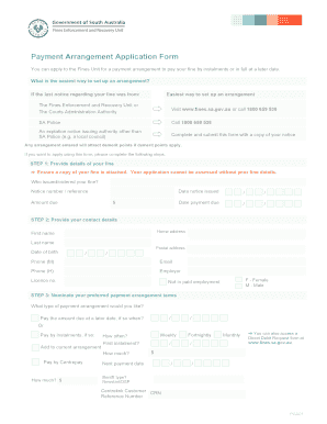 Payment Arrangement Application Form