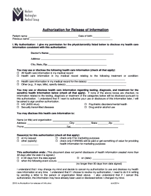 Authorization for Release of Information
