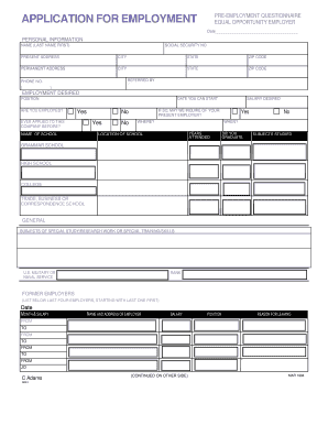 Employment Application Form