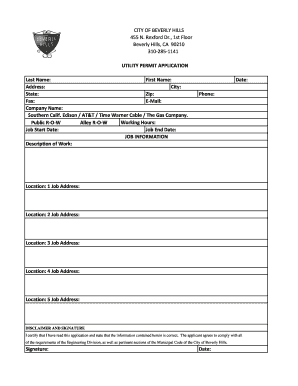 Utility Permit Application