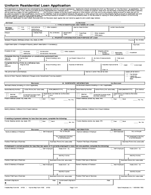 Uniform Residential Loan Application