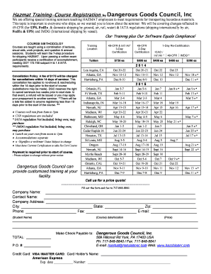 Hazmat Training Course Registration