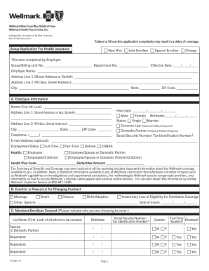 Group Application For Health Insurance