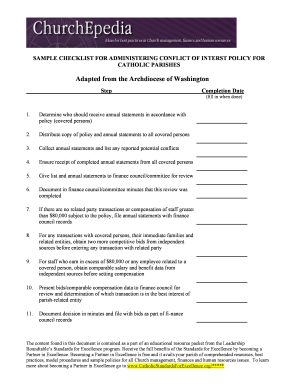 Conflict of Interest Policy Checklist