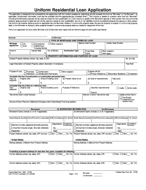 Uniform Residential Loan Application