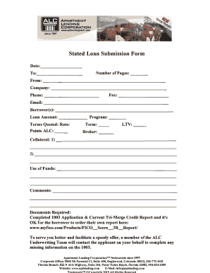 Stated Loan Submission Form