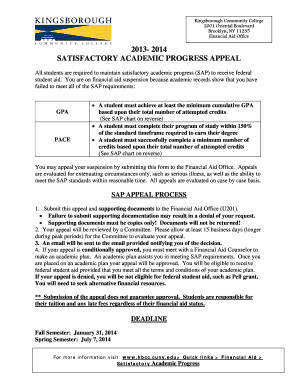 Satisfactory Academic Progress Appeal Form