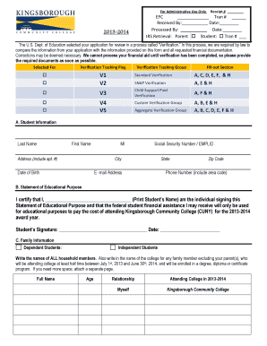 US Federal Student Verification Form