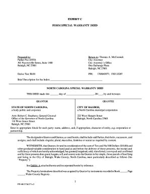 North Carolina Special Warranty Deed