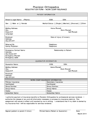 Work Comp Insurance Registration Form