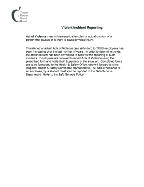 Violent Incident Reporting Form