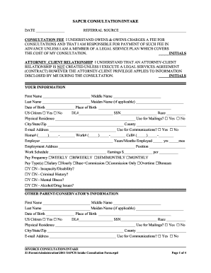 SAPCR Intake Consultation Form