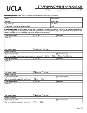UCLA Staff Employment Application