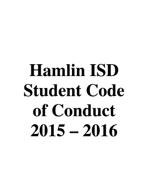Hamlin ISD Student Code of Conduct Acknowledgment