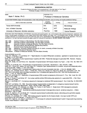 Biographical Sketch Form