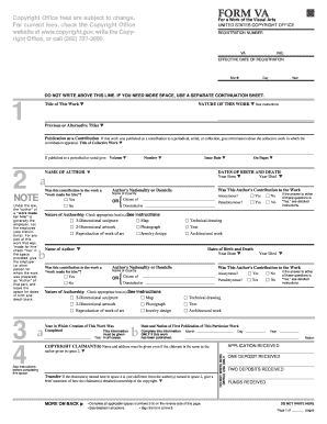 Form VA for Copyright Registration of Architectural Works