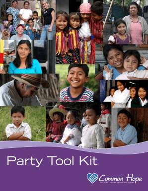 Common Hope Party Tool Kit Order Form