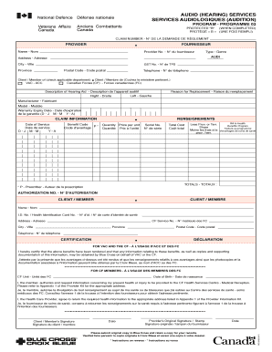 Canadian Hearing Aid Claim Form