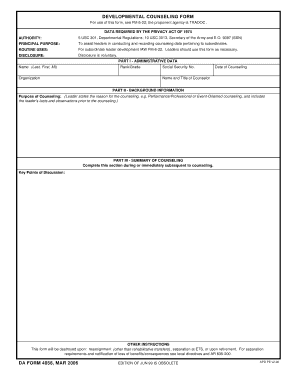 Developmental Counseling Form
