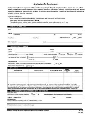 Employment Application Form