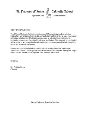 School Medication Authorization Form