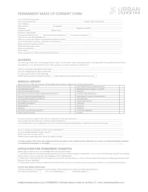 Permanent Makeup Consent Form