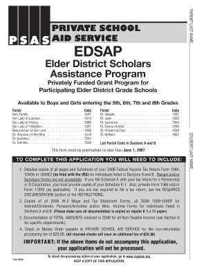 Private School Aid Form