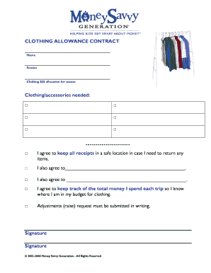 Clothing Allowance Contract